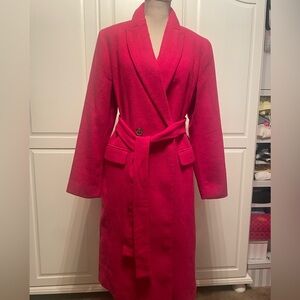 NWT Warm Wool Blend Double Breasted A New Day Fuchsia Coat Hot pink Med